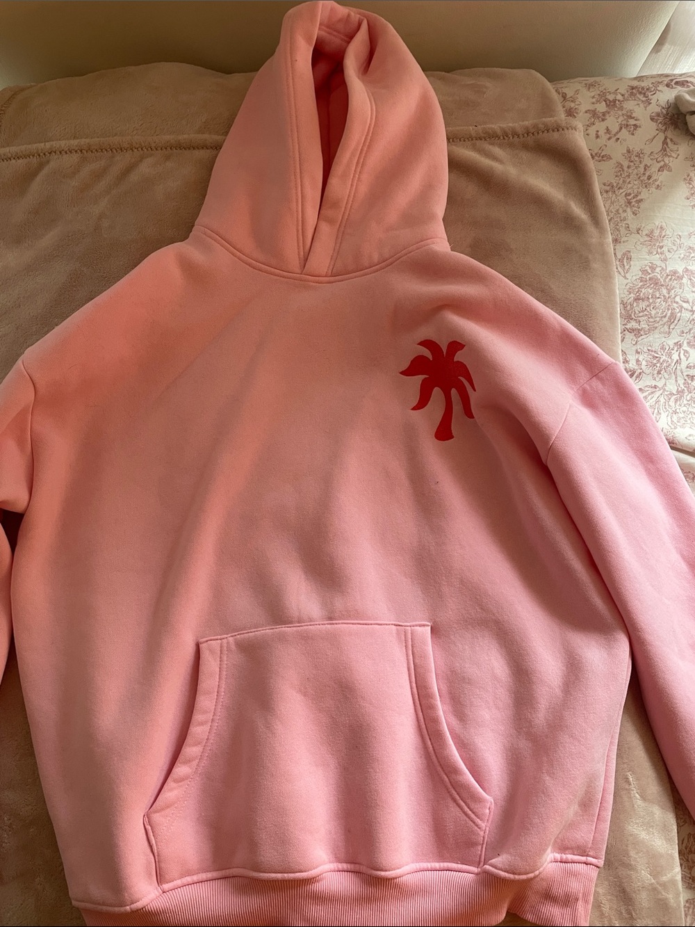 Pink Graphic Palm Hoodie - Unbranded Women's Pullover